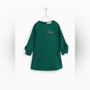 NWT ZARA KIDS / DRESS WITH ‘LOVE’PATCH